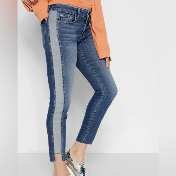 7 For All Mankind Denim - 7 For All Mankind Ankle Skinny Jeans Size 26 Reverse Step Side Panel Mojave Dusk